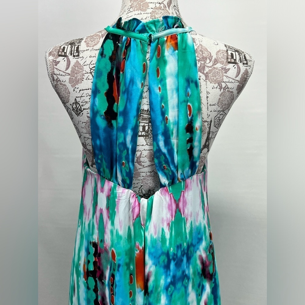 BUDDY LOVE Aqua multi halter neck maxi dress size M. - Picture 5 of 13
